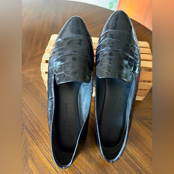 Veronica Beard Griffin Loafer Glossy Black Crocodile-Embossed Leather Women’s 11 - Picture 2 of 10
